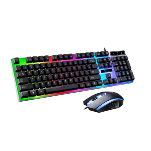 SOON GO Keyboard Mouse Set Stylish Ergonomic Design Metal Panel Professional Backlit Keyboard Mouse Combo (Black)