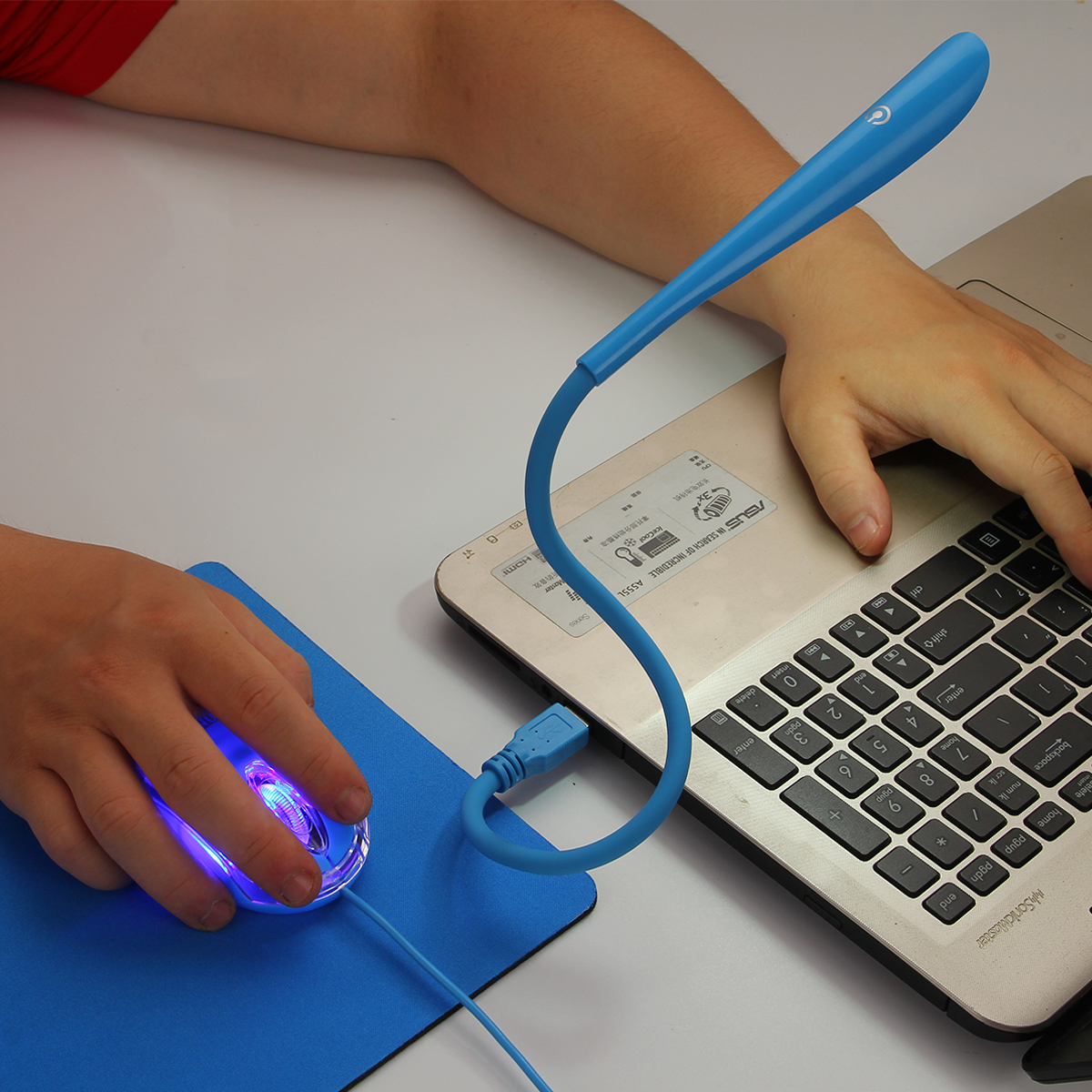 SOON GO Mini Mouse with Pad+USB LED Light 3 in 1 Gift Combo Kids Mice for Laptop Home Office Travel Blue - Image 2