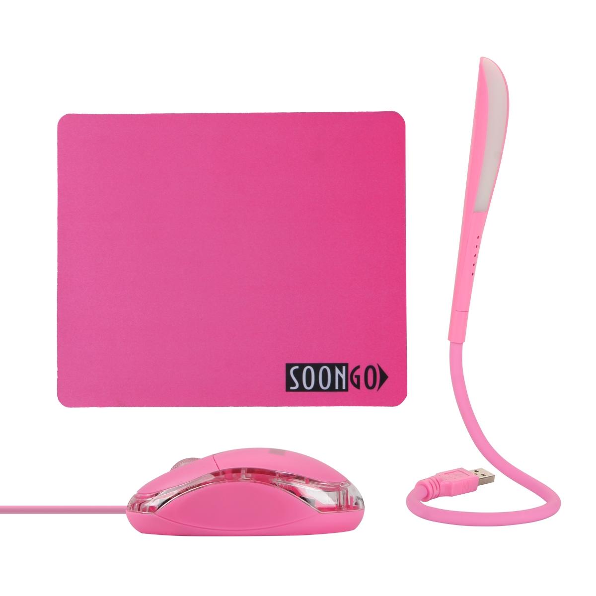 SOON GO Pink Mouse and Pad USB LED Light 3 in 1 Gift Comb Kids Mouse for Laptop Home Office Travel - Image 6