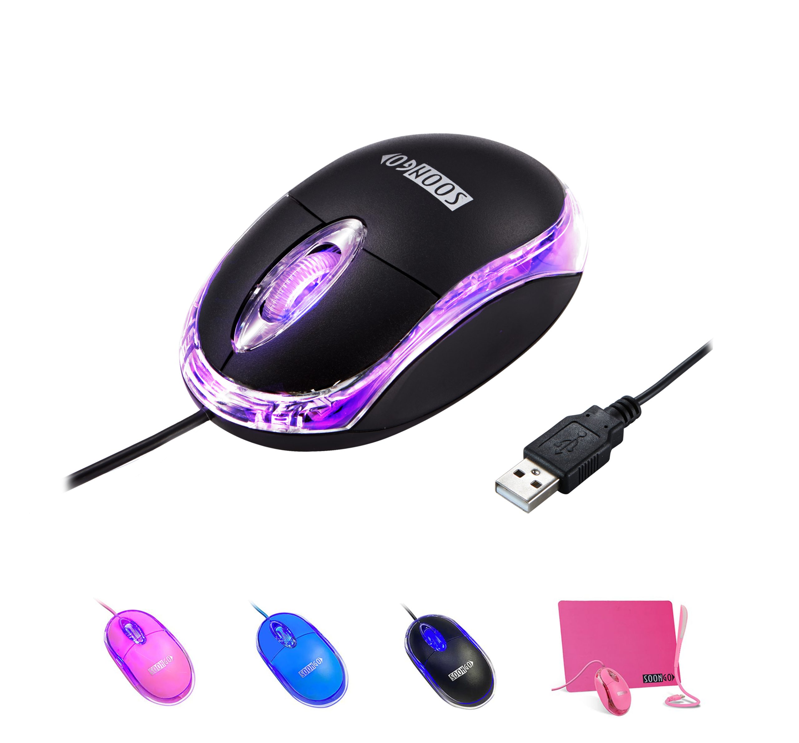 SOON GO Wired Mouse-USB Wired Mouse,Ergonomic Optical Design,1.5M USB Cable, Plug & Play for PC/Laptop/Desktop (Black) Brand: SOON GO