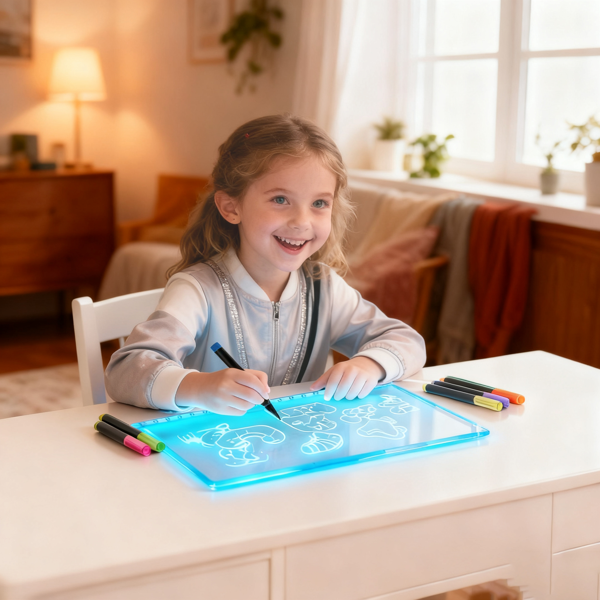 SOON GO LED Dry Erase Notepad - LED Drawing Board for Kids,Acrylic Message Board, Adjustable USB Switch, Erasable Glowing Graffiti Message Board, Night Light, for Room/Shop/Office/Gifts/Festival - Image 8