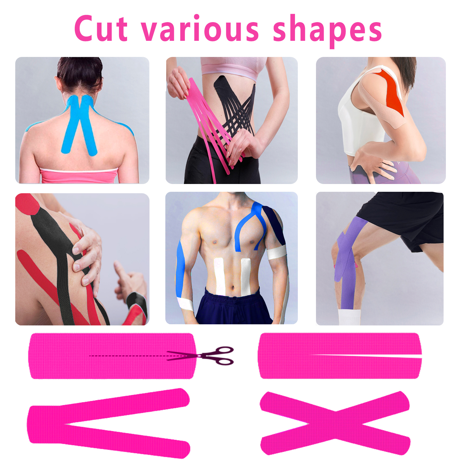 SOON GO Kinesiology Tape, 2 ih x 16.4 ft Uncut Athletic Tape, Waterproof Breathable Latex-Free, Muscle Recovery & Joint Support, Pink (1/2/5 Rolls) | Uncut Athletic Tape, Waterproof, Breathable, Latex-Free, Muscle Recovery & Joint Support - Image 2