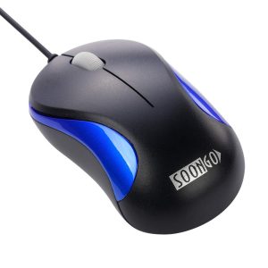 SOON GO Laptop Mouse, Mini USB Wired Optical Mouse Portable for Children Student Teenager Notebook, MacBook,Desktop - Blue