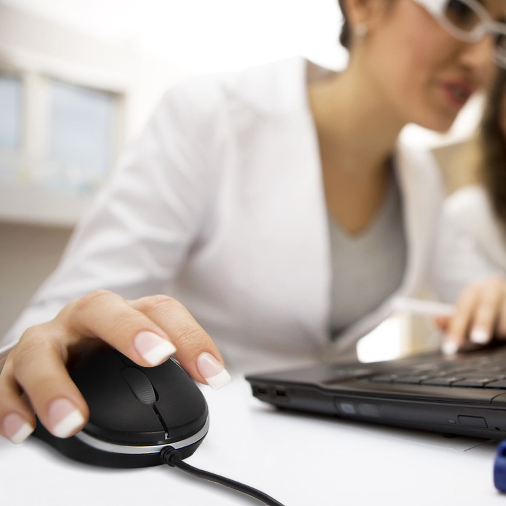SOON GO Computer Mini USB Wired Optical Mouse Portable for Laptop, Notebook, MacBook - Silver - Image 3